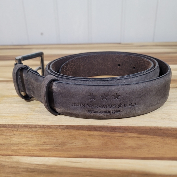 John Varvatos Star Men's Size 40 Genuine Leather Grey Suede Belt Made In USA - Picture 1 of 9